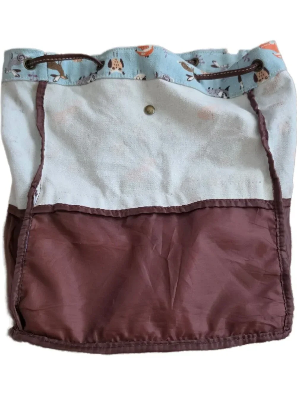 Unionbay Boho Woodland Animal Canvas Mini Backpack Rucksack Floral Tassel EUC